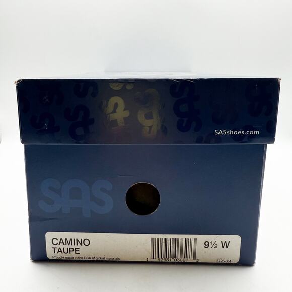 SAS Mens Camino Sneaker US Size 9.5 Wide Taupe Leather Lace Up NIB - Picture 12 of 13